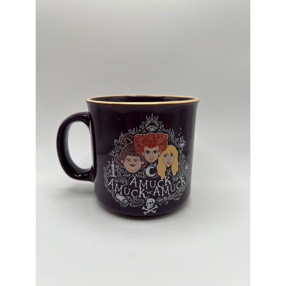 Disney Hocus Pocus Sanderson Sisters "Amuck Amuck Amuck" Purple Ceramic 20oz Mug - Picture 1 of 4